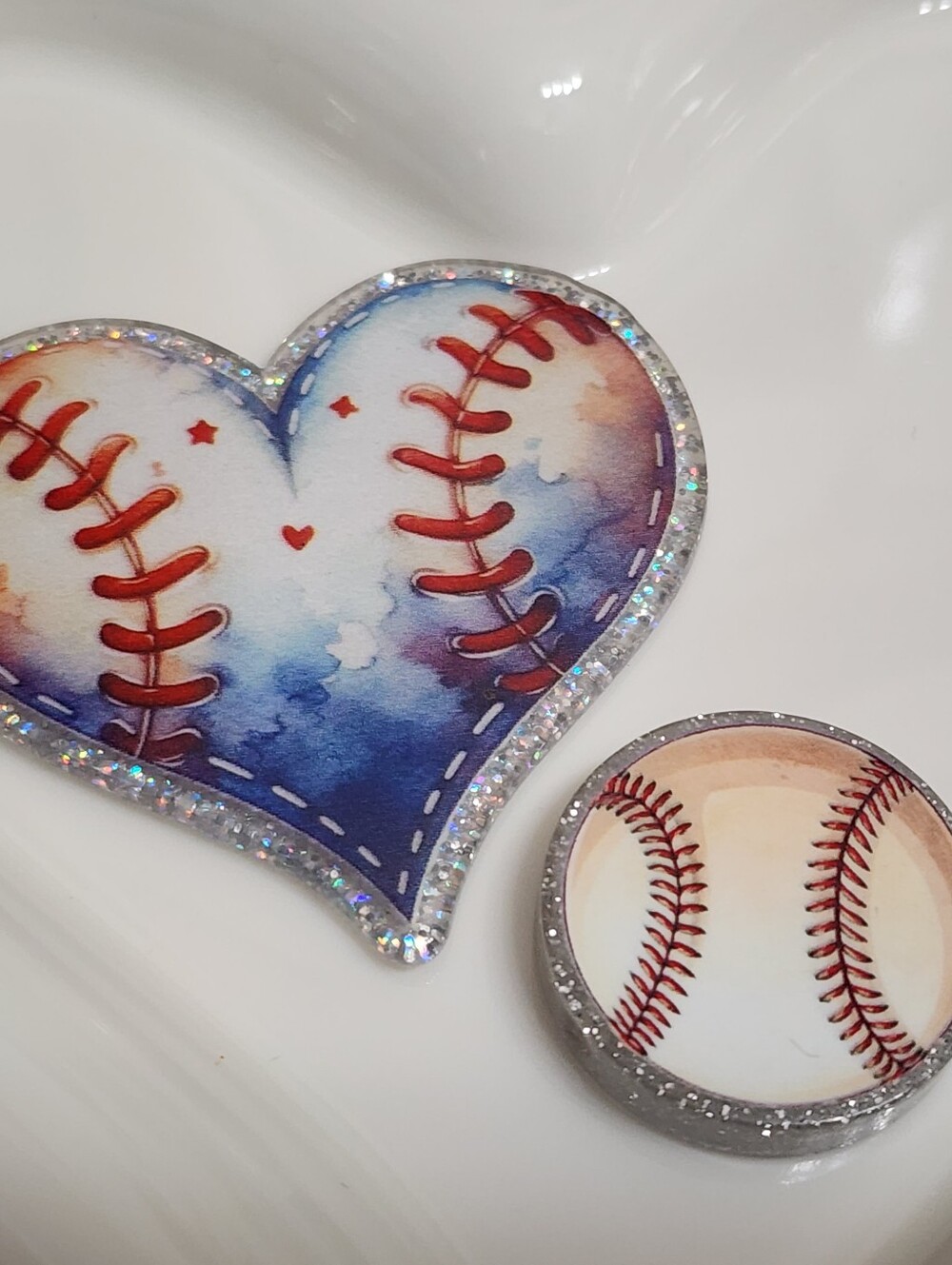 Baseball Flatback Focal Bead Badge Keychain Beaded Pen Crafts Magnet Bag Clip